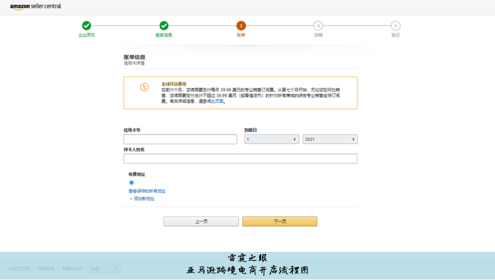 亚马逊跨境电商开店流程